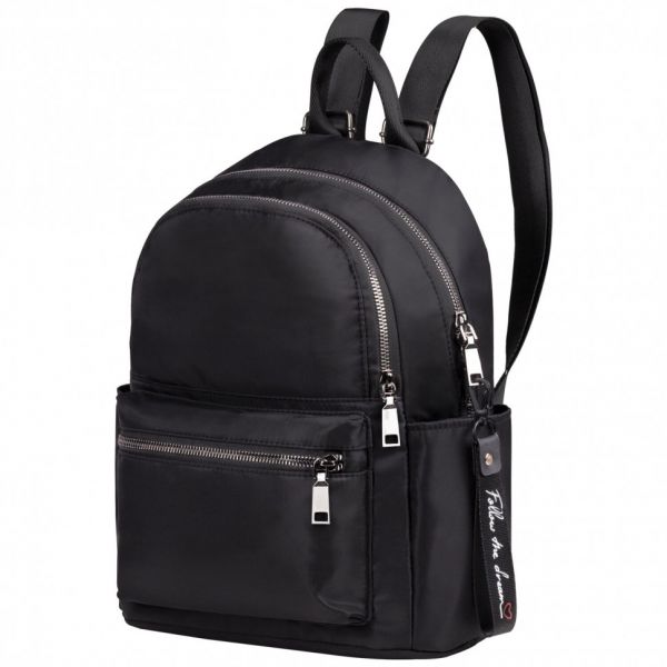 Brauberg Podium backpack for women, 2 compartments, nylon, black, 33x24x13 cm, 270816